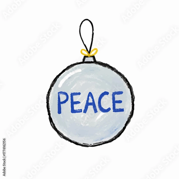 Obraz Crayon Drawing of a 'PEACE' Ornament