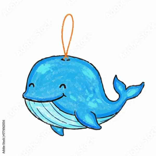 Obraz Crayon Drawing of a Whale Ornament
