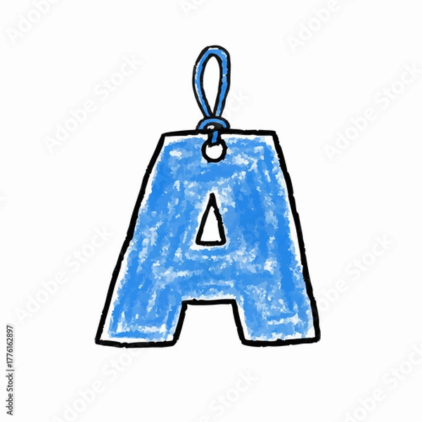 Obraz Crayon Drawing of an 'A' Block Ornament