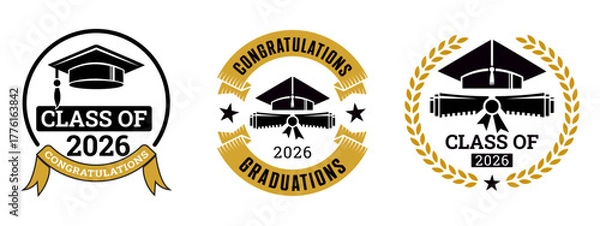 Fototapeta Graduation Class of 2026 Badge Design