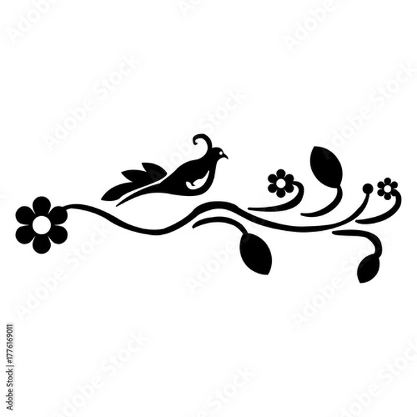 Fototapeta Decorative Flower Ornament Border Frame