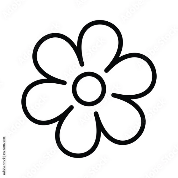 Obraz Flower Outline Icon Vector for Nature and Botanical Design