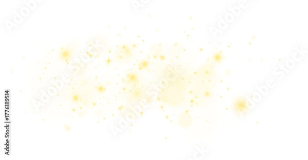 Fototapeta Glowing magic sparkle dust glitter bright particles in golden light.
