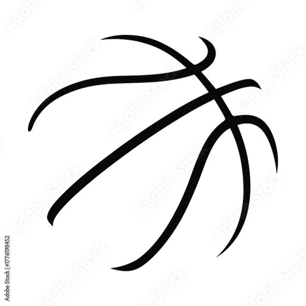Obraz Simple black lines basketball hoops on a white background