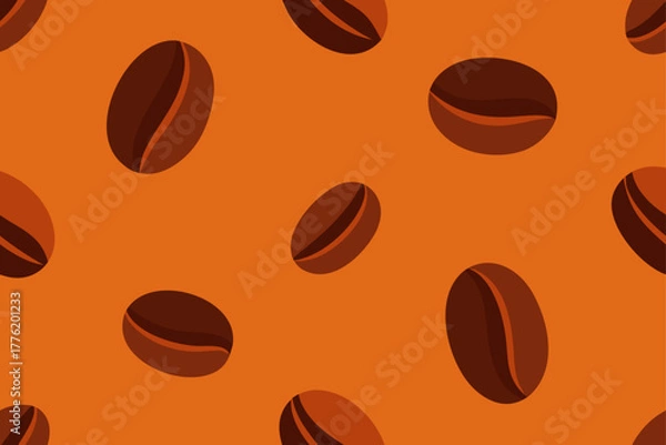 Fototapeta Coffee Bean Pattern Seamless Background