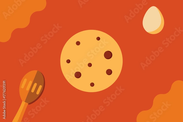 Fototapeta Cookie Dough Baking Kitchen Background