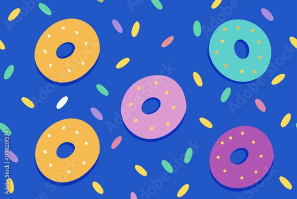 Fototapeta Donut Sprinkle Pattern Background Design