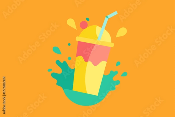 Fototapeta tropical smoothie splash background