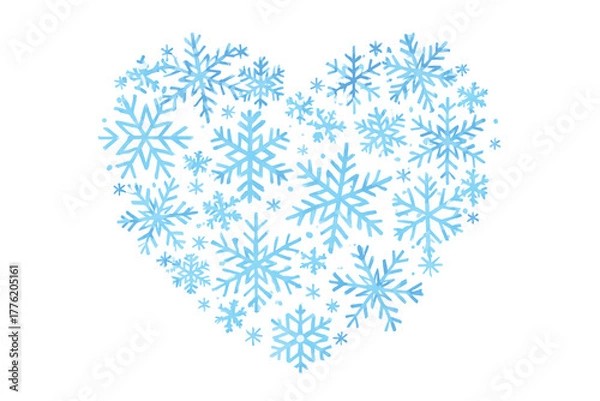 Fototapeta heart shaped snowflake