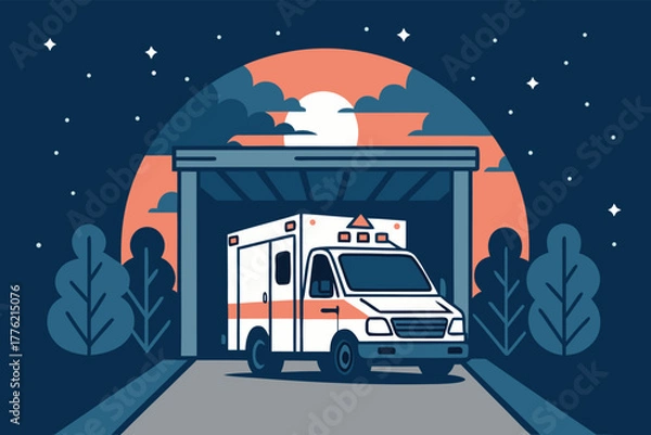 Obraz -ambulance-arriving-at-emergency-entrance--frontal.eps