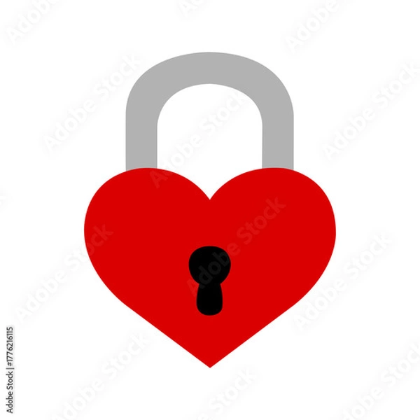 Fototapeta red heart with lock
