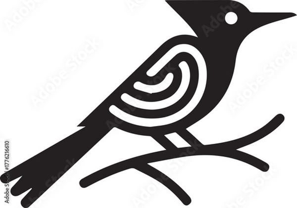 Obraz Bower bird silhouette art illustration 