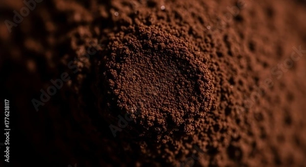 Obraz Close-up of Brown Coffee Ground Powder on Dark Surface