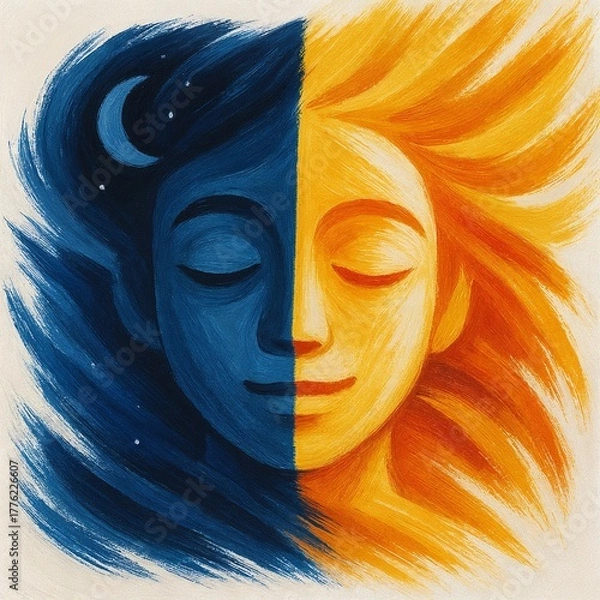 Fototapeta Half face brushstroke