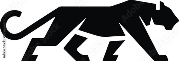 Fototapeta Leopard silhouette art illustration 