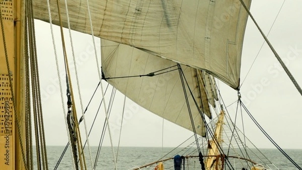 Fototapeta an old sailing ship in full sail