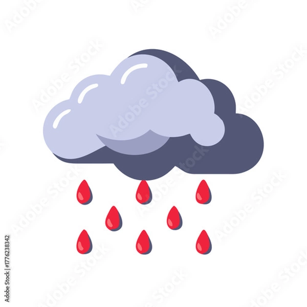 Obraz Cloud with rain Material SVG Icon