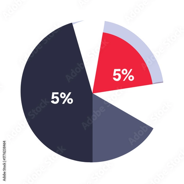 Obraz Pie chart with quarter segment Material SVG Icon