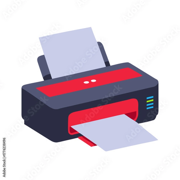 Obraz Printer with paper tray Material SVG Icon