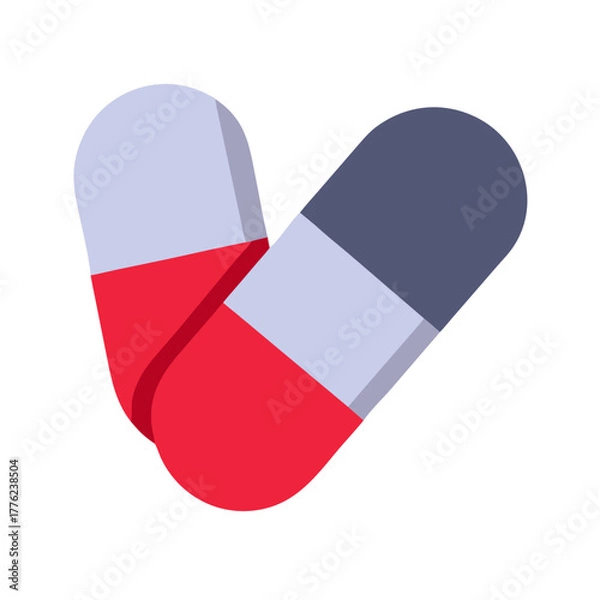 Obraz Pill capsule split in two Material SVG Icon