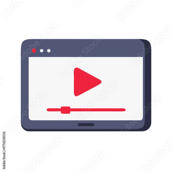 Obraz Play button on screen Material SVG Icon