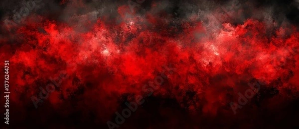 Fototapeta Glowing gradient banner with gray noise texture, red grainy background, and vibrant header cover poster backdrop design