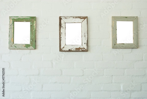 Obraz Three frames on wall
