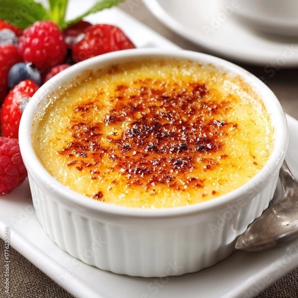 Obraz Fresh and delicious food displayed on a clean plate, including colorful vegetables, tender meat, and ripe fruits. The appetizing food is arranged neatly, highlighting its freshness, taste