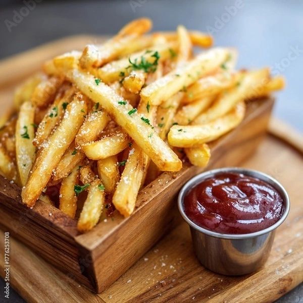 Obraz Fresh and delicious food displayed on a clean plate, including colorful vegetables, tender meat, and ripe fruits. The appetizing food is arranged neatly, highlighting its freshness, taste