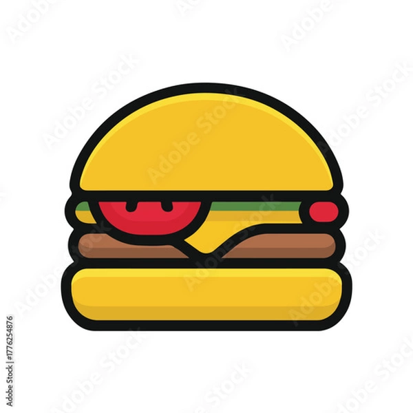 Obraz Minimal burger logo design vector