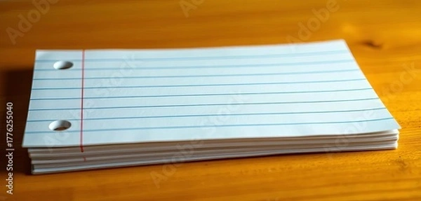 Fototapeta Close-up of a single page of lined notebook paper, showing the ruled lines and texture,   grid,   texture image