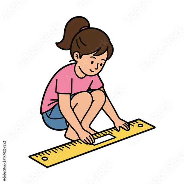 Obraz  Girl doing yoga exercise mat