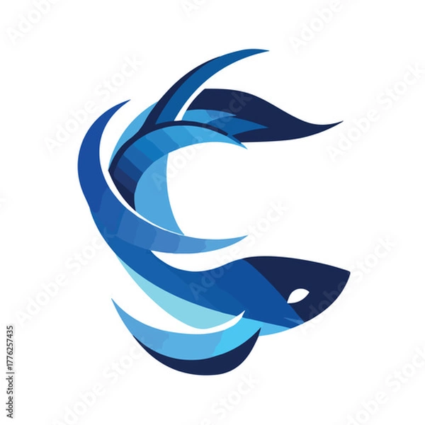 Obraz Betta fish flat illustration