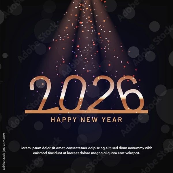 Obraz Happy new year 2026 celebration with bokeh effect