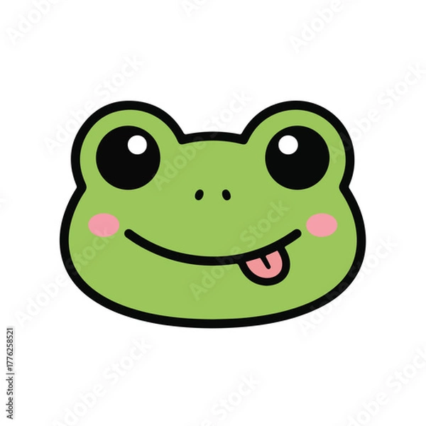 Obraz Cute frog face cartoon vector
