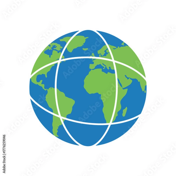 Obraz Globe earth flat vector design