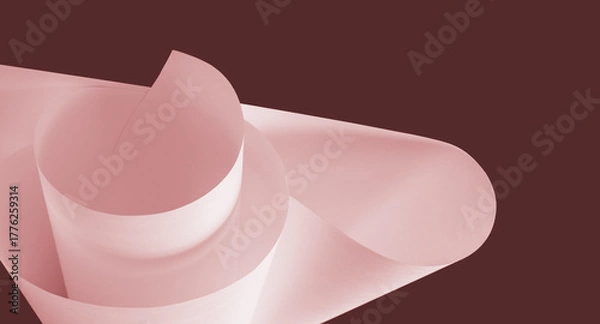 Fototapeta Long sheets of paper from a roll of pink tone.