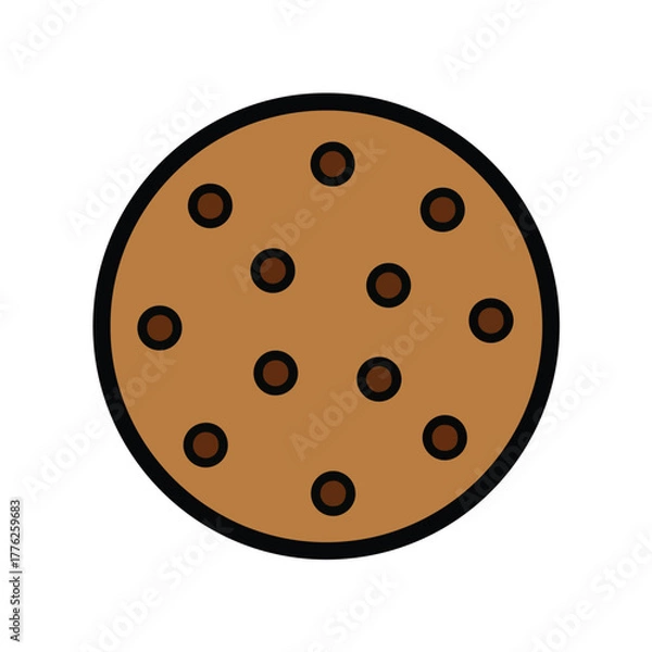 Obraz Cookie dessert round icon vector
