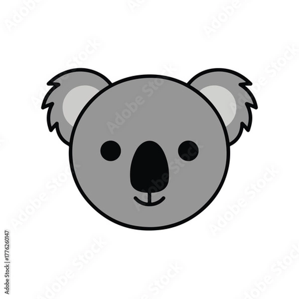 Obraz Koala face cartoon vector icon