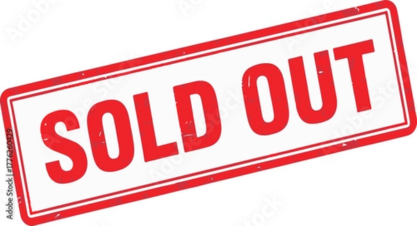 Fototapeta Sold Out Rubber Stamp Impression with Red Ink | Out of Stock Text Graphic for E-Commerce, Retail, and Business Marketing Materials