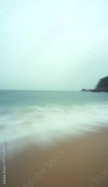 Obraz Vintage image of ocean waves reaching the beach with a motion effect