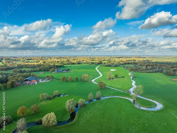 Obraz meandering river landscape