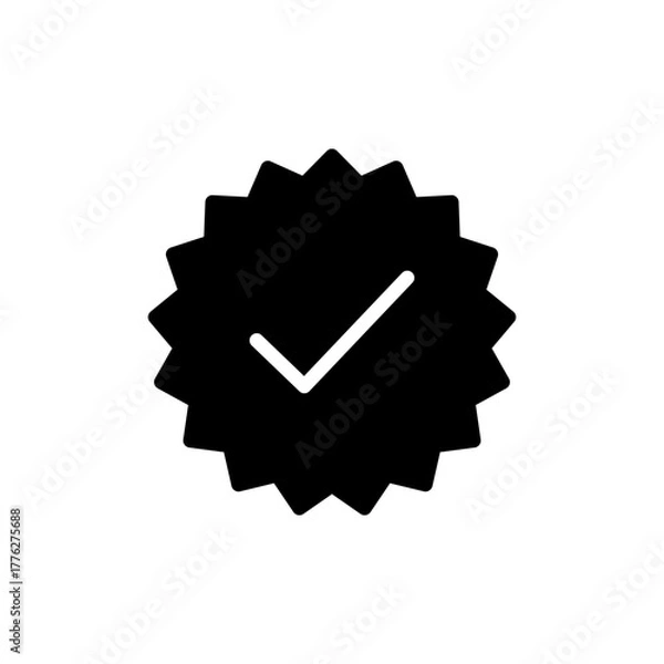 Fototapeta Approved icon vector for web and mobile app. Certified Medal Icon