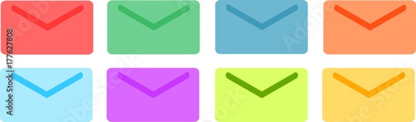 Obraz Ikony koperty w pastelowych kolorach