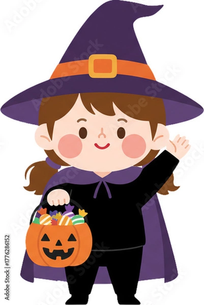 Fototapeta 할로윈 꼬마마녀 