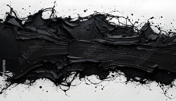 Obraz Close-Up Black Paint Stroke Background
