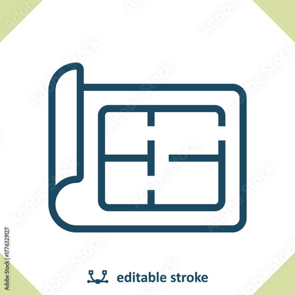 Obraz Architecture Icon. Blueprint, Plan, House Plan, Construction