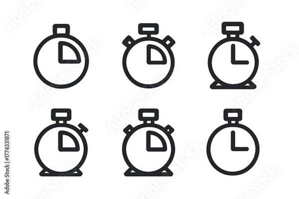 Fototapeta Geometric Game Logos. Family Game Nights. Set Logo of Game Timer: Minimal outline, Abstract geometric, Negative space, Flat solid, Symmetrical form, Iconic