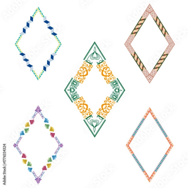 Obraz Diamond pattern icon. Colorful vector design. Geometric shape array. White background layout