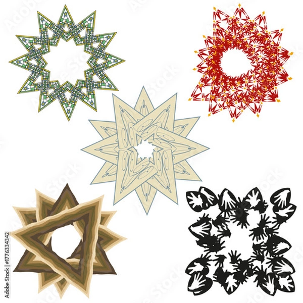 Obraz Star cluster icon. Intricate vector design. Multicolor radial shape. White background display
